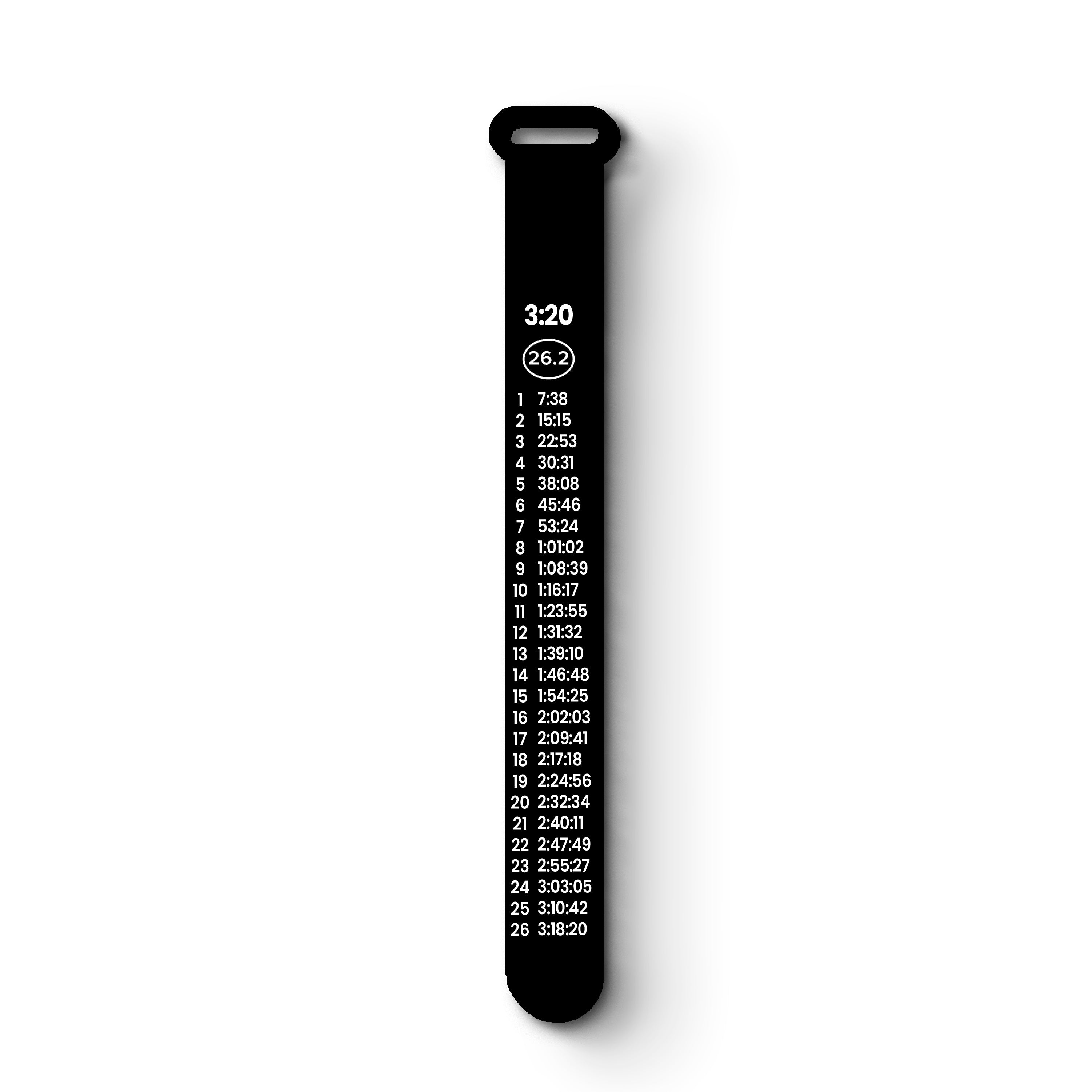 26.2 Full Marathon Race Pace Band